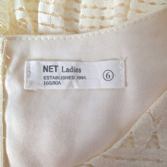 Net Cream Crochet Lace A Line Dress Size 6 - Picture 4 of 5
